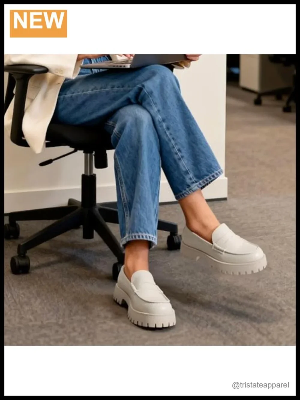 Platform Chunky Penny Loafer with Lug Sole Slip On Dressy Casual Work Office